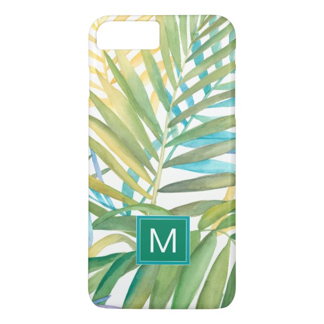 Monogram | Tropical Palm Leaves Case-Mate iPhone Case (Back)