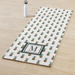 Monogram Tropical Pineapple Watercolor Yoga Mat