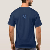 Monogram TShirt Elegant Trendy Navy Blue Template (Back)