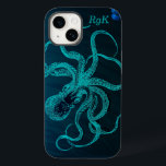 Monogram Turquoise & Blue Octopus Case-Mate iPhone 14 Case<br><div class="desc">Monogram Turquoise & Blue Octopus Case-Mate iPhone 14 Case 

Simple stylish modern minimalist modern design Case-Mate iPhone Case with a classic font and small typography.  
This makes an awesome custom gift or accessory. simple stylish modern minimalist modern design Case-Mate iPhone Case with a classic font and small typography.</div>