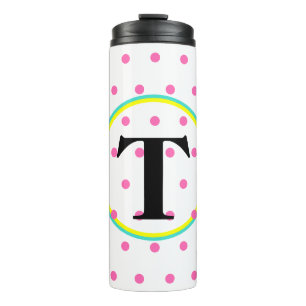 Monogram Turquoise Yellow Pink Thermal Tumbler