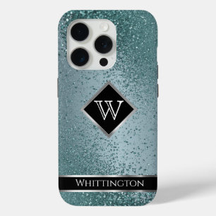 Monogram Twinkle Ombre - Teal iPhone 15 Pro Case