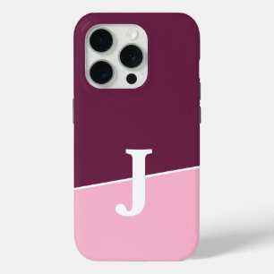 Monogram Two Colours Berry & Blush iPhone 15 Pro Case