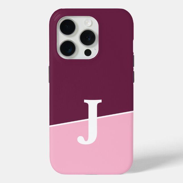 Monogram Two Colours Berry & Blush Case-Mate iPhone Case (Back)