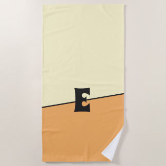 Monogram Two Colours Lemon Orange Cream Beach Towel