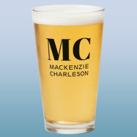 Monogram Two Initials Name Personalized Beer