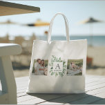 Monogram Two Photos | Personalized Greenery Frame Tote Bag<br><div class="desc">Monogram Two Photos | Personalized Greenery Frame</div>