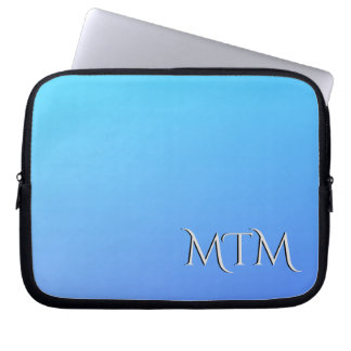 Monogram Two Tone Blue Colour Combination   Laptop Sleeve