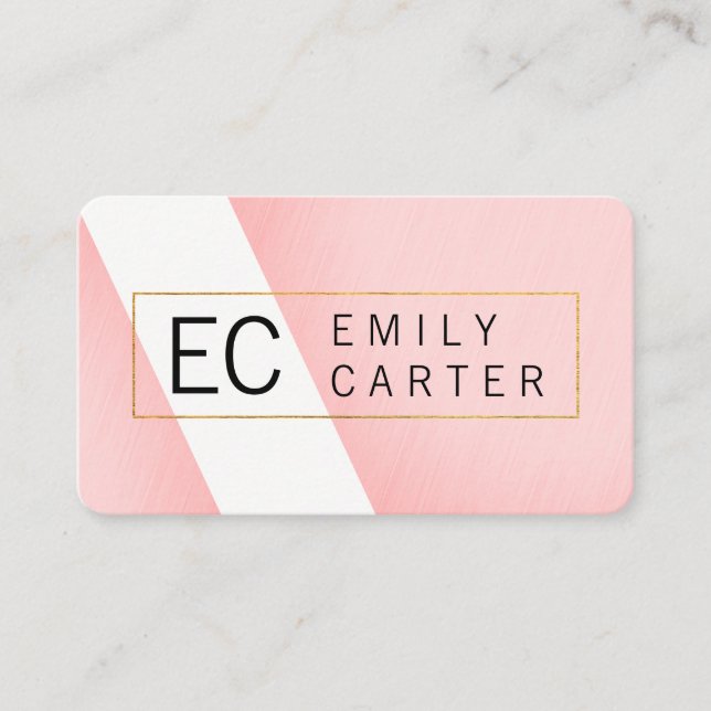 Monogram Two Tone Business Card (Front)