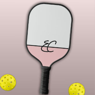 Monogram Two Tone Mist & Rose with Black Pickleball Paddle
