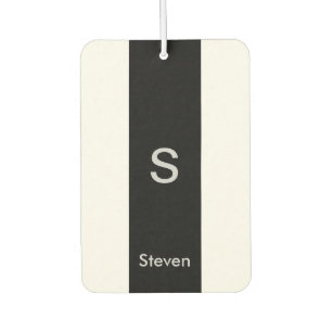 Monogram Two Tone Modern Black and White Air Freshener