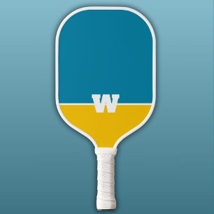 Monogram Two Tone Sky & Mango with White Pickleball Paddle