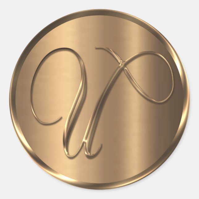 Monogram U NONMETALLIC Bronze Envelope Seal (Front)