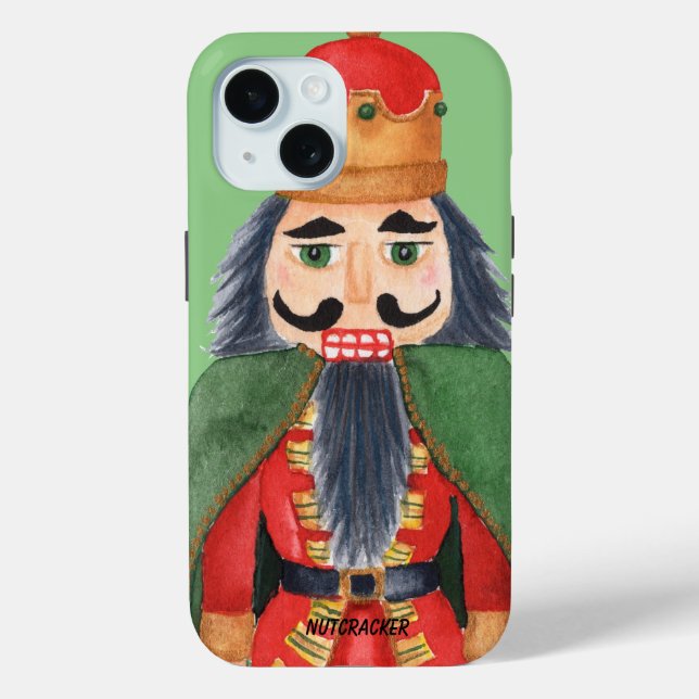 Monogram unique cartoon nutcracker Greenery Case-Mate iPhone Case (Back)