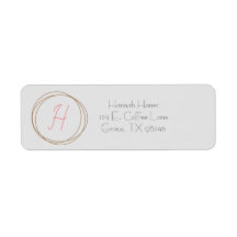 Monogram Unique Letter Collection Address Label