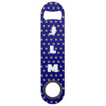 Monogram USA Gold et Blue Star Design