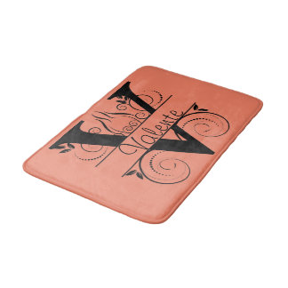 Monogram V Initial Bath, Kitchen Mat Choose Colour
