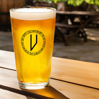 Monogram V - Viking Style - Pint Glass