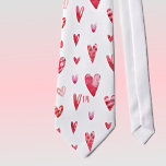 Monogram Valentine's Day Hearts Pattern Necktie<br><div class="desc">[The monogram will be centered and straight, unlike shown in the mock-up photo.] This is a standard size tie with a whimsical candy hearts pattern made up of various shapes, shades and sizes of hearts. Easily change the printed monogram initials (dark rose color), using the Template provided. Perfect for a...</div>