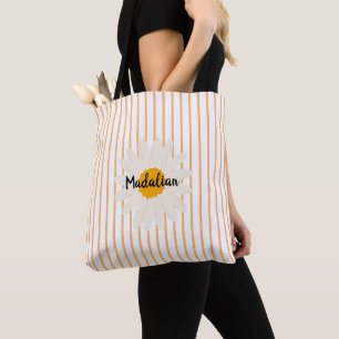 Monogram Very cute pastel stripped background Tote Bag