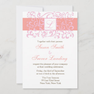 Monogram Vine Wedding Invitation