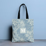 Monogram Vintage Blue Floral Pattern Tote Bag<br><div class="desc">This design features a vintage floral in blue with your personalized monogram. Personalize by editing the text in the text box provided.
#totes #totebags #bags #accessories #giftsforher #monogram #personalizedgifts</div>
