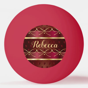 Monogram Vintage Burgundy Colour Decor Luxury Ping Pong Ball