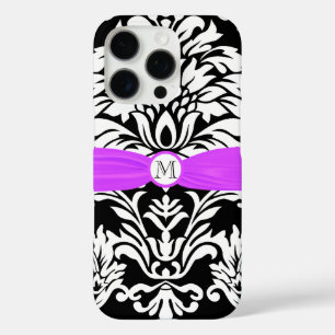 Monogram Vintage Damask Floral Pattern iphone iPhone 16 Pro Case