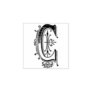 Monogram Vintage decorative Letter A Rubber Stamp