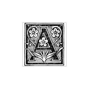Monogram Vintage decorative  Letter A Rubber Stamp