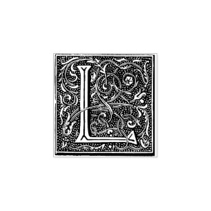 Monogram Vintage decorative  Letter L Rubber Stamp