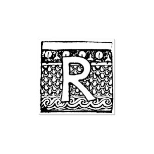 Monogram Vintage decorative Letter R Rubber Stamp