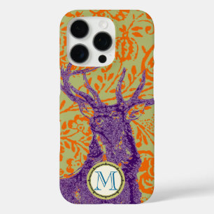 Monogram Vintage Deer Art Nouveau Forest iphone iPhone 16 Pro Case