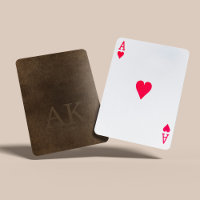 Monogram vintage elegant brown leather look