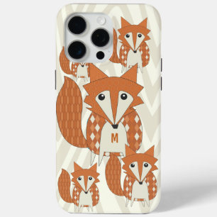 Monogram Vintage Fox Art Ivory Zig Zag iphone 5 iPhone 15 Pro Max Case