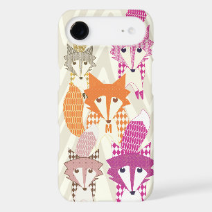 Monogram Vintage Fox Art Red Retro iphone 5