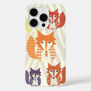 Monogram Vintage Fox Art Red Retro iphone 5 iPhone 16 Pro Case