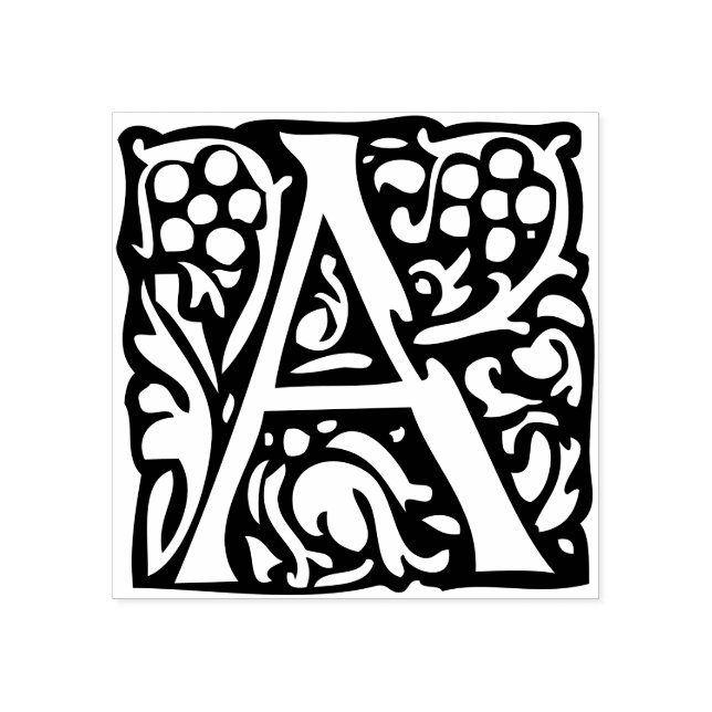 Monogram Vintage   initial Letter A Rubber Stamp (Imprint)