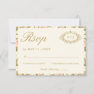 Monogram Vintage Ivory RSVP Card