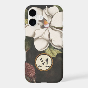Monogram Vintage Magnolia Floral Pattern iphone