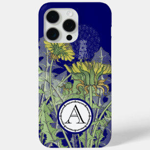 Monogram Vintage Modern Dandilion Flower  iPhone 15 Pro Max Case