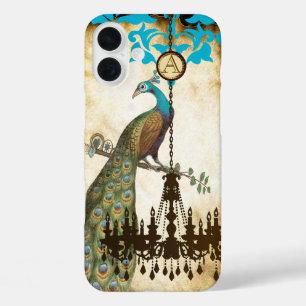 Monogram Vintage Peacock Chandelier Damask iPhone iPhone 16 Plus Case