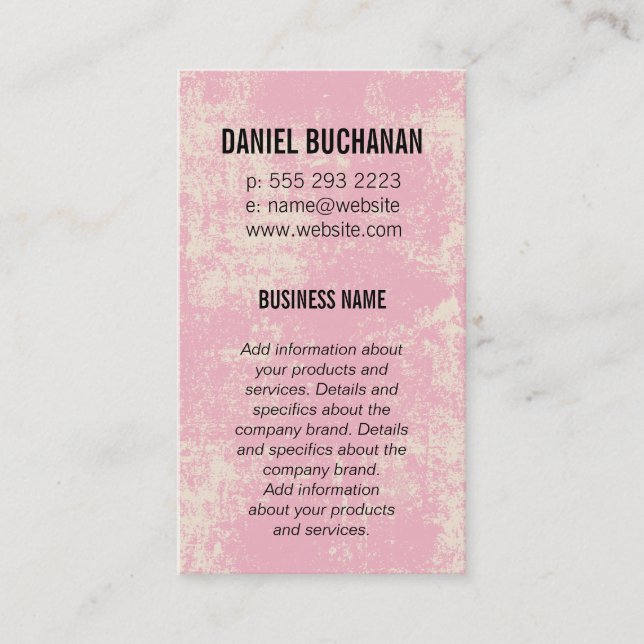 Monogram Vintage Pink Business Card (Front)