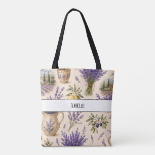 monogram vintage provence lavender tote bag
