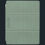 Monogram Vintage Sage Green Faux Leather iPad Cover<br><div class="desc">Cool sage green tones vintage leather look(image) with stitches effect(image effect) and customizable monogram</div>
