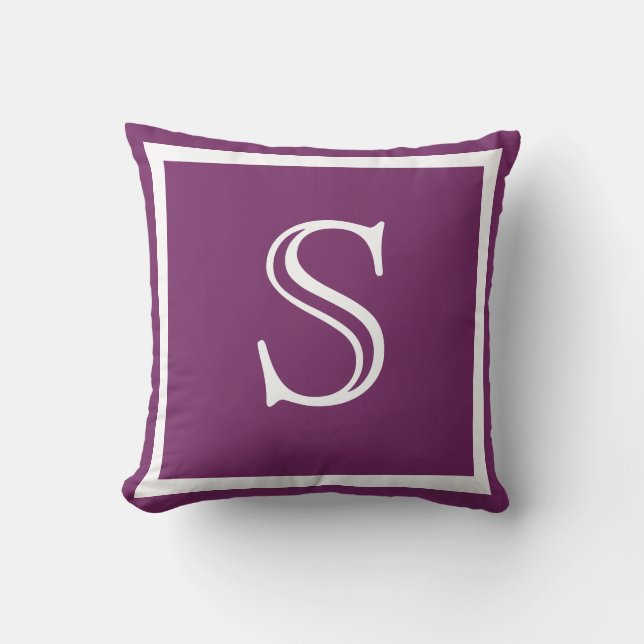 MONOGRAM Violet Uni Douce Raisin oreiller uni (Recto)