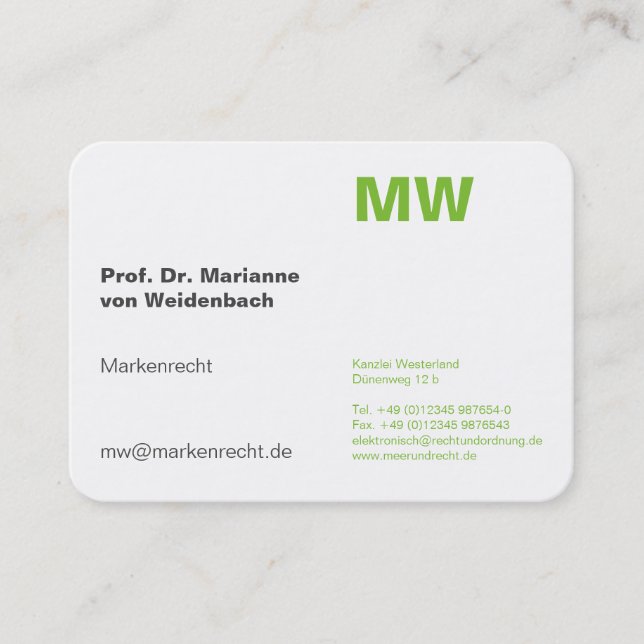 Monogram Visitenkarten Business Card (Front)