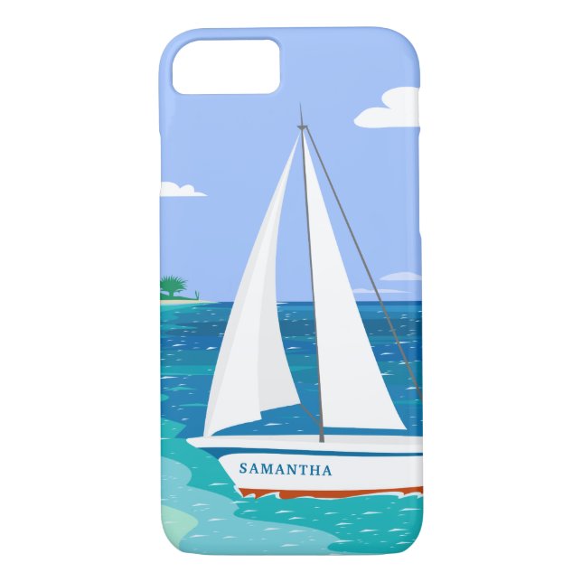 Monogram Voilier Côtier Tropical iPhone 7 Coque (Dos)
