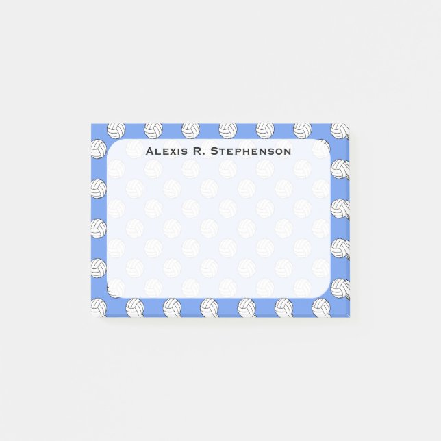 Monogram Volleyball Balls Cornflower Blue Post-it Notes (Front)