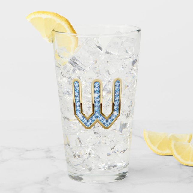 Monogram W - 16 oz Glass  (Front Ice)